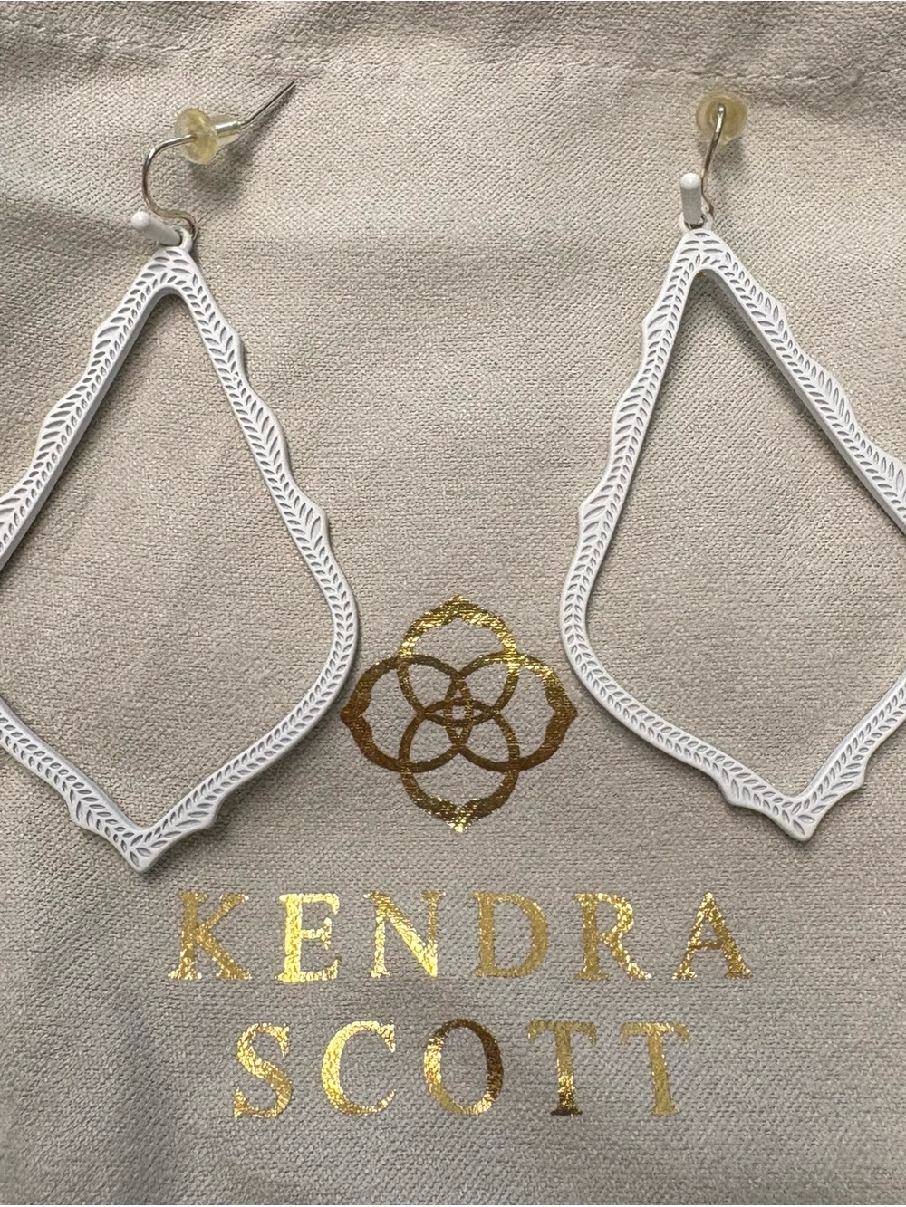 Kendra Scott White SOPHEE Teardrop Earrings